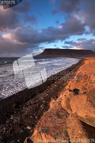 Image of Coastline at sunset 