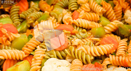 Image of rotini with vegetables