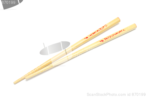 Image of Wooden chopsticks isolated on white