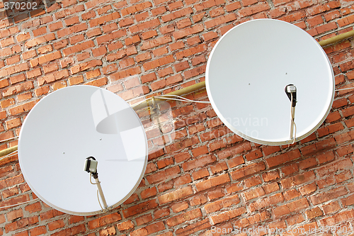 Image of Two satellite dishes