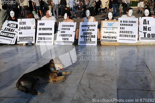 Image of White Mask Sit-in in Athens