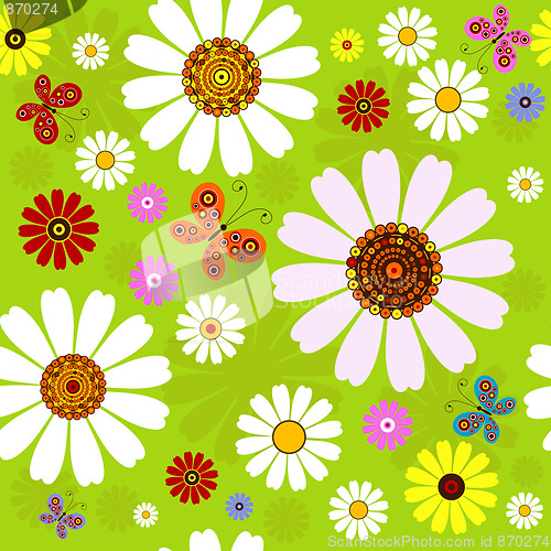 Image of Seamless floral summer pattern