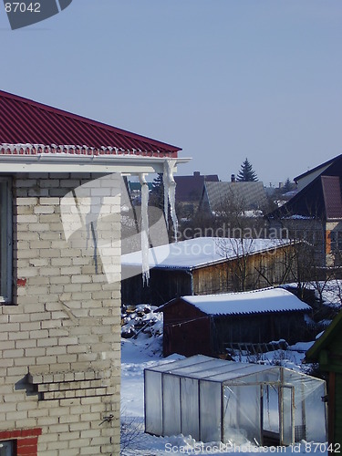 Image of icicle on the roof