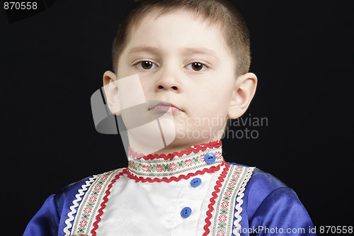 Image of Serious boy looking from above
