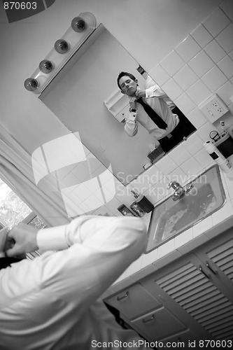 Image of Man Getting Ready