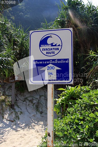 Image of A tsunami warning sign