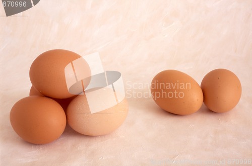 Image of eggs isolated on painted background