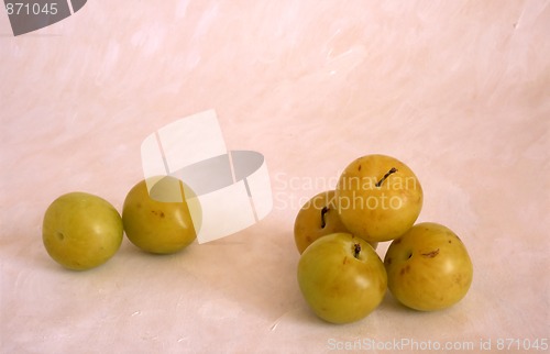 Image of plum on painted background