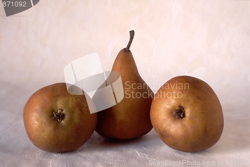 Image of Three pears on painted background