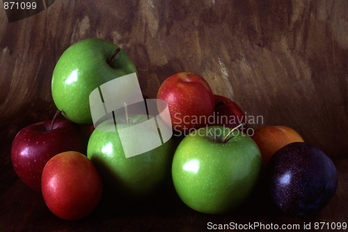 Image of Multi fruits on painted background