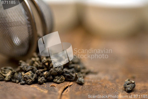 Image of green chinese tea set