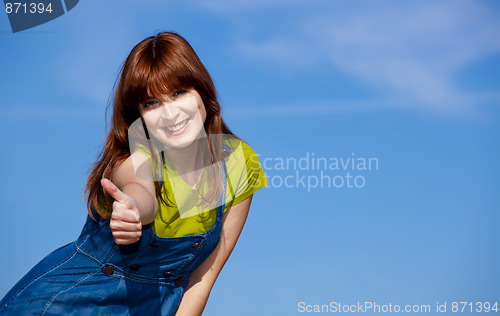 Image of Happy woman on outdoor