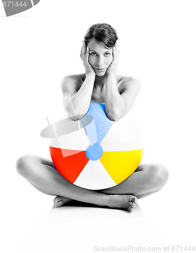 Image of Beach ball girl