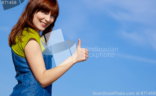 Image of Happy woman on outdoor