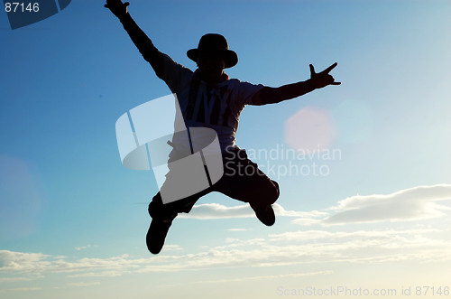 Image of a man jumping from the sky