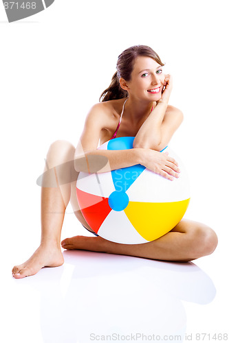 Image of Beach ball girl