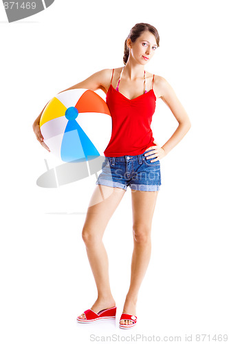 Image of Beach ball girl