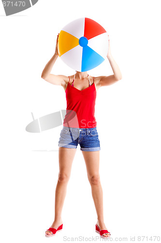 Image of Beach ball girl