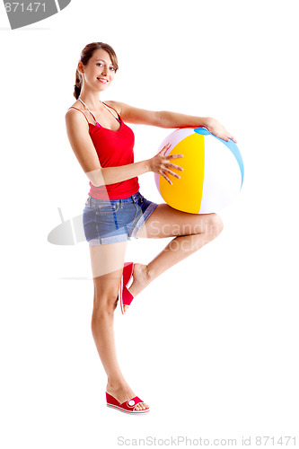 Image of Beach ball girl