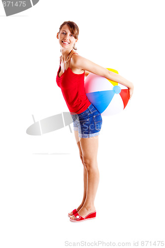 Image of Beach ball girl