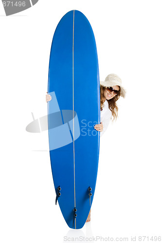 Image of Woman with a surfboard
