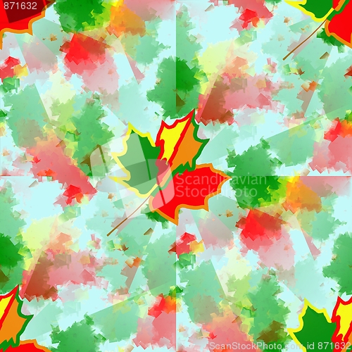 Image of flying autum leaves - seamless