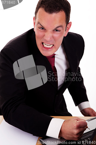 Image of Portrait of a angry  business man 