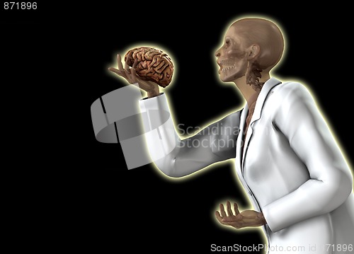 Image of Anatomical Women Holding Her Brain