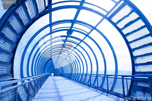 Image of blue futuristic corridor