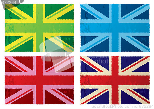 Image of British grunge flags