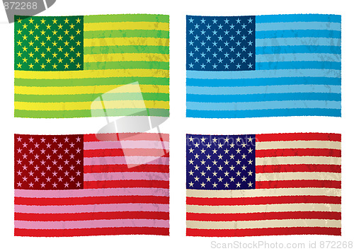 Image of American grunge flags