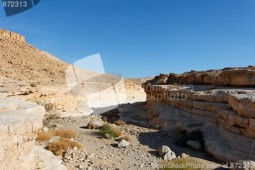 Image of Canyon in the rocky desert in the Middle East