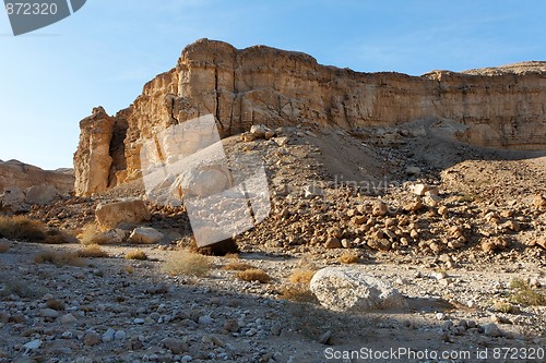 Image of Rocky desert landscape at sunset
