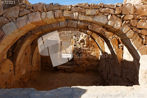 Image of Converging ancient stone arches 