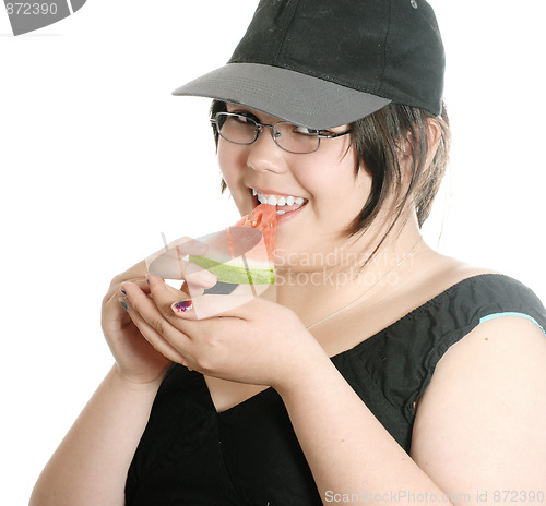 Image of Girl Eating Watermelon