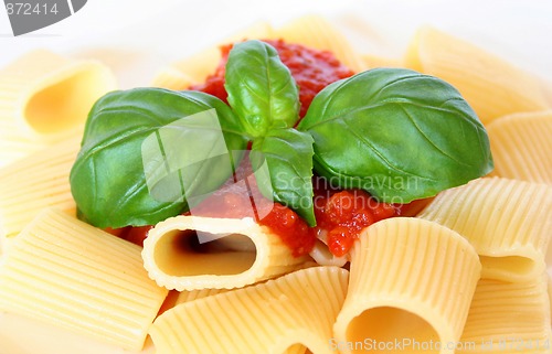 Image of Pasta with basil and tomato sauce