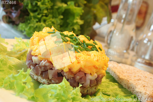 Image of Scrambled eggs with ham