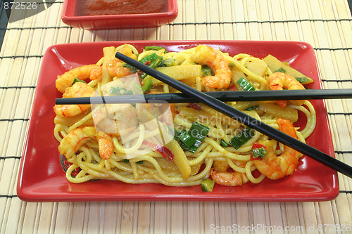 Image of Pasta with asian shrimp