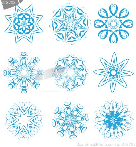 Image of snowflakes set