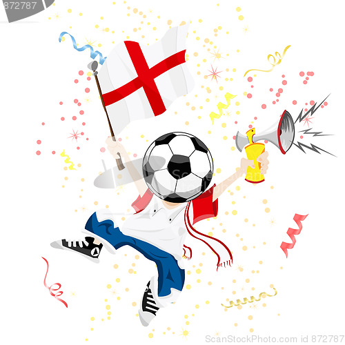 Image of England Soccer Fan with Ball Head.