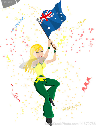 Image of Australia Soccer Fan with flag
