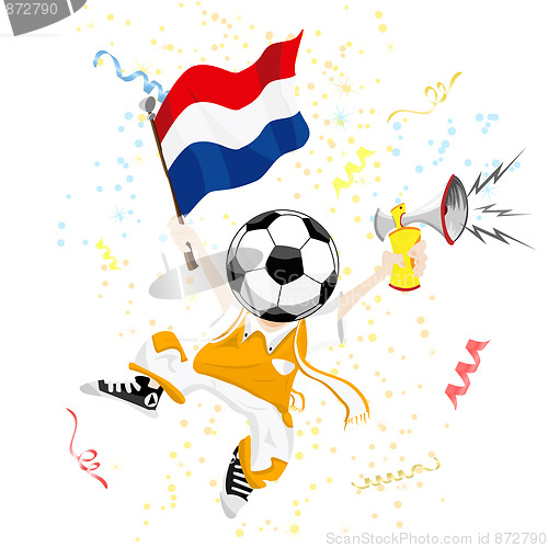 Image of Dutch Soccer Fan with Ball Head