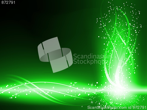 Image of Green Background Stars Swirls