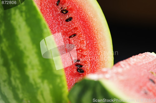 Image of Cut watermelon closeup