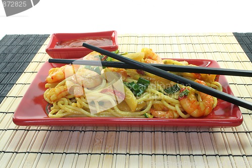 Image of Pasta with asian shrimp