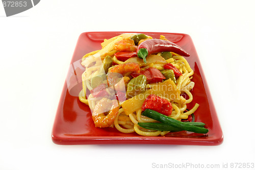 Image of Pasta with shrimp Asia