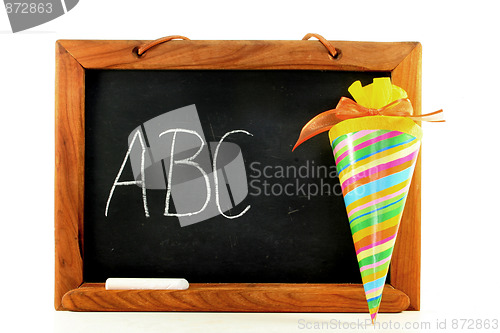 Image of Blackboard with school cone