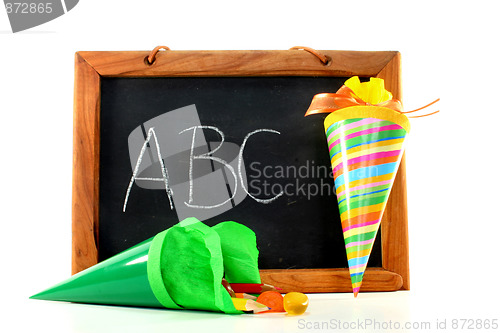 Image of Blackboard with school cone