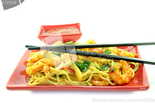 Image of Pasta with asian shrimp