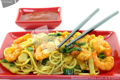 Image of Pasta with asian shrimp